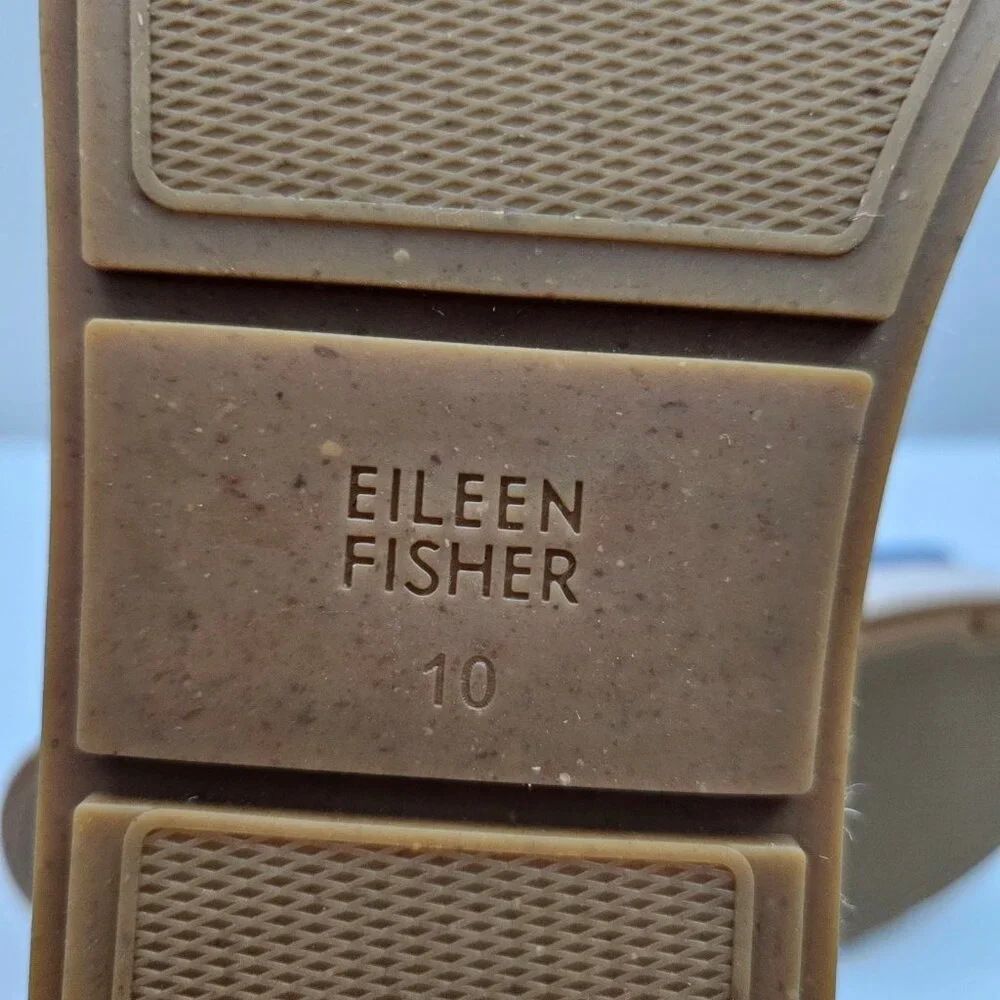 Eileen Fisher Mayla Espadrille Sandal Womens 10 Denim Jute Platform Slide